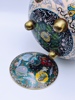 18/1900t Stor Cloisonne Krukke med Lokk