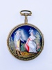 c.1790-1820 Emalje og Forgylt Metall Lommeur i klokkeskrin