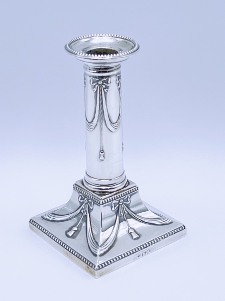 1800t Louis XVI Sølv Lysestake 