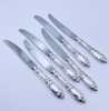 830S- 6 "Opphøyet Rose" Kniver, L. 22cm