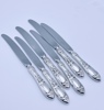  830S- 6 "Opphøyet Rose" spisekniver L. 22cm 