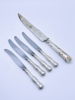 Sølv Forskjærskniv + 4 kniver