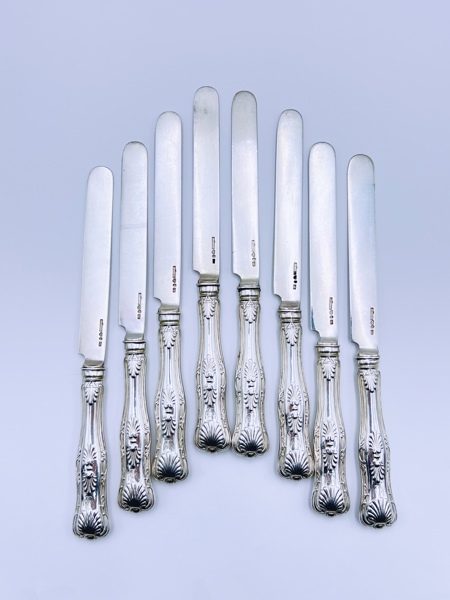 8 Sølv Kniver 