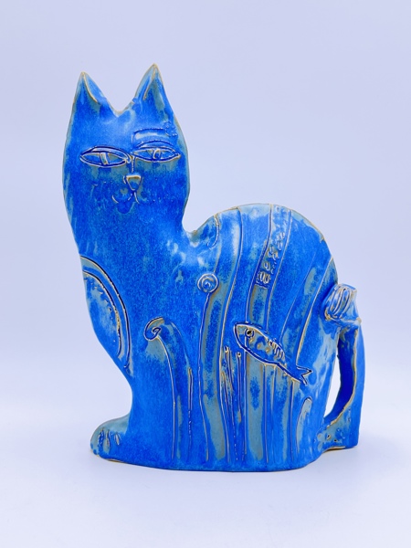 Skulptur "Katt" i kunstkeramikk