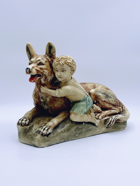 Figurine "Hund og gutt"