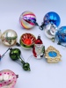 Lot med div gml. juletrepynt i glass