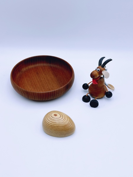 Retro lott: Teak bolle, Pynt, Flaskeåpner 