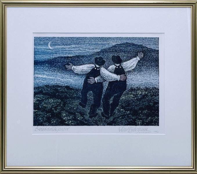 Olav Bjørgum(1934-) "Setesdalskjempor" Litografi 148/200 