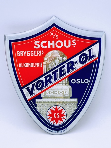 A/S SCHOUs Bryggeris Reklame Skilt. 