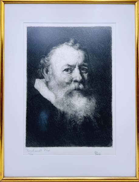 Jean Heiberg(1884-1976) "Etter Rembrandt" Radering. 6/16