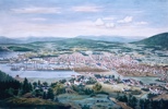 "CHRISTIANIA 1855". Håndkolorert litografi. 165/500