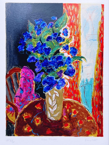 Roy Fairchild-Woodard(1953-)"Blue Flowers" Serigrafi AP 21/30 