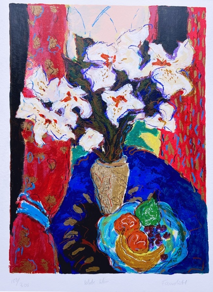 Roy Fairchild-Woodard(1953-)"White Lilies" Serigrafi. 150/300.
