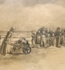 Holger Lübbers(1850-1931) "Fisker ved kysten" Blyant Tegning