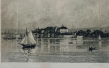 Johan Nordhagen(1856-1956) "Utenfor Akershus" Radering 1910
