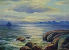Erling Merton(1898-1967) "Seilas ved kysten". OPL