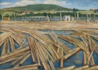 Kristofer Eriksen(1889–1962) "Tømmerfløting". OPL