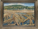 Kristofer Eriksen(1889–1962) "Tømmerfløting". OPL