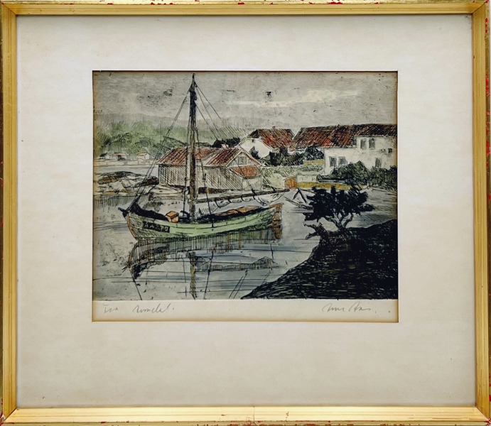 Arne Aas (1911-1988) "Fra Arendal" Radering  