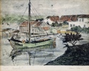 Arne Aas (1911-1988) "Fra Arendal" Radering  