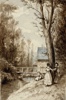 Olga Due(1856 - 1921) "Landsbyliv" 1871, blekk på papir