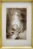 Olga Due(1856 - 1921) "Landsbyliv" 1871, blekk på papir