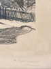Erik Werenskiold(1855-1938) "Men Prater foran gårdstun" Litografi.