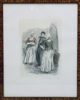 Wilhelm Peters(1851-1935) "Fiskerman og dame" Originalradering.