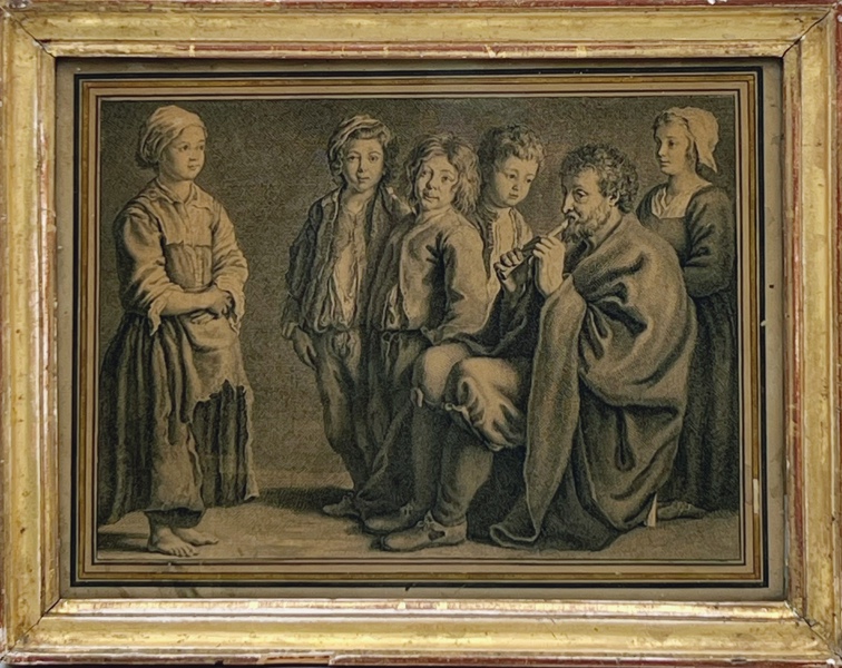 Antoine Le Nain (1600-1648) "Landsbyspiperen" Radering