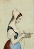 1800t "Dame hekler". Akvarell på papir.