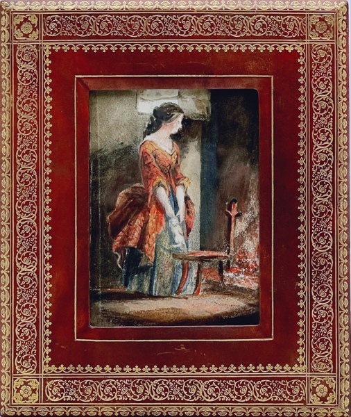 1800t "Dame Foran Peisen". Akvarell på papir
