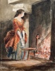 1800t "Dame Foran Peisen". Akvarell på papir