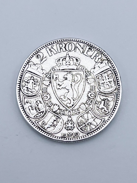 2 Kroner Sølvmynt 1910 Norge