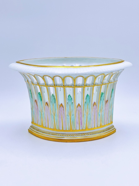18/1900t Meissen Vase / Bolle Med Riller