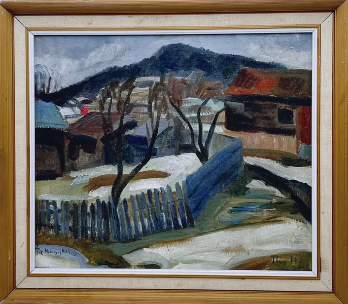 Maleri "Gårdstun" 1931, OPL
