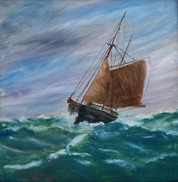 Sv. Høie "Skip i storm". 1961 OPP