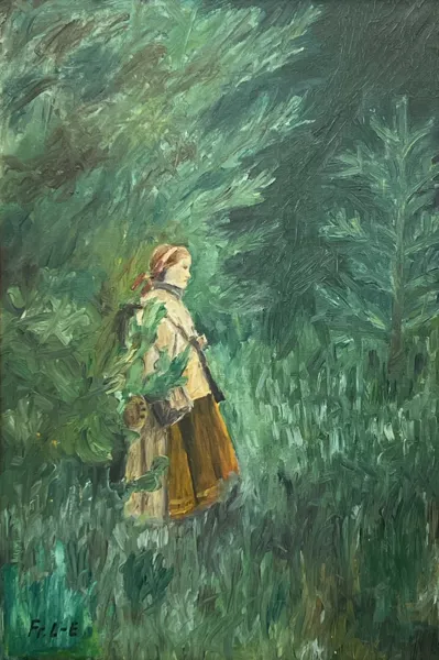 Frithjof Lykke-Enger "Budeie i skogen". OPL