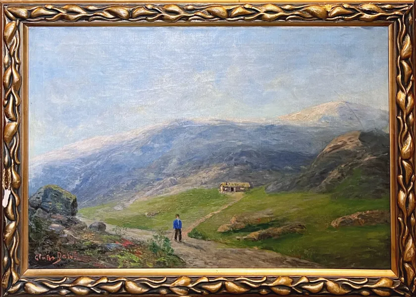 Claus Dahl "Fjellgård med folkeliv". OPL.