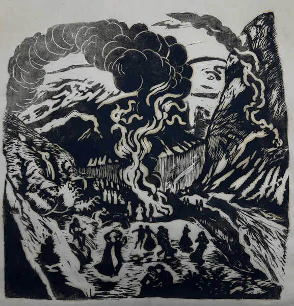 Nikolai Astrup "St. Hansbål" Tresnitt
